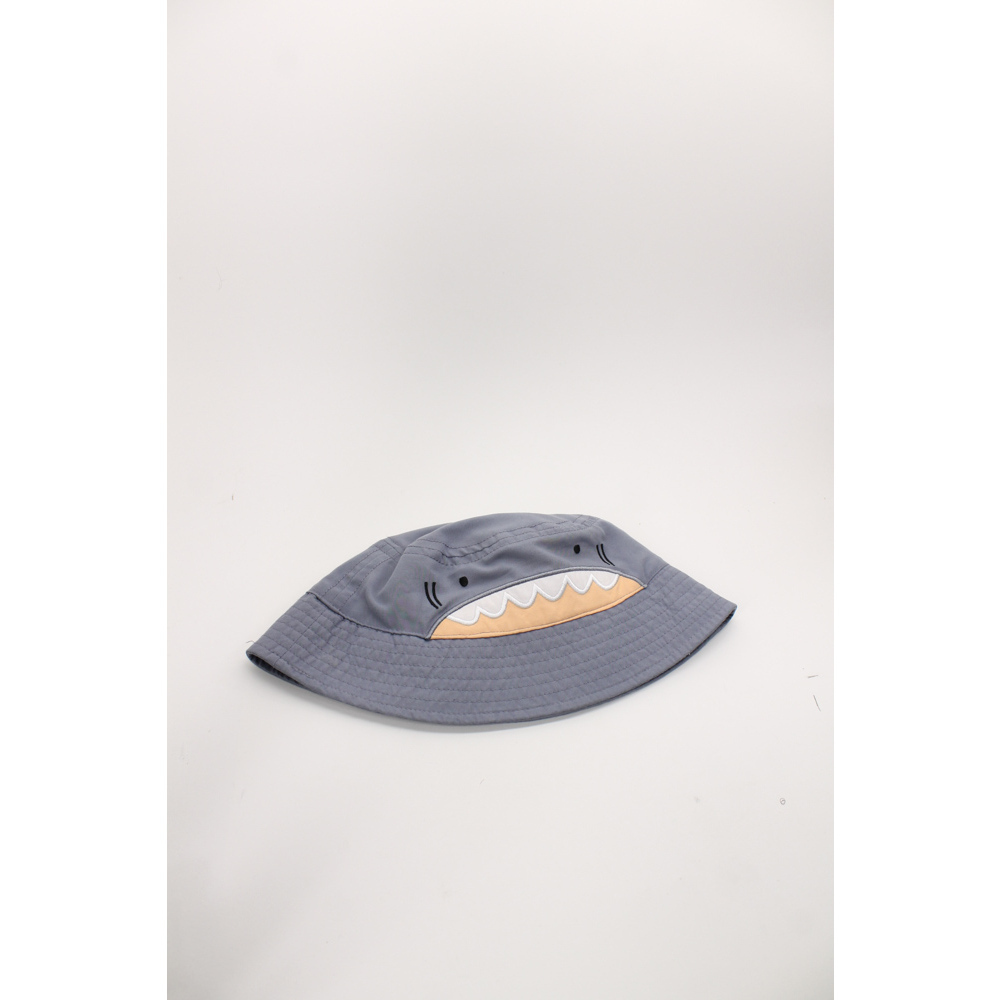 Shark face 6–12 month baby infant sun hat gray